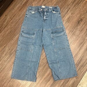 Forever 21 Women's Relaxed Denim Cargo Jeans